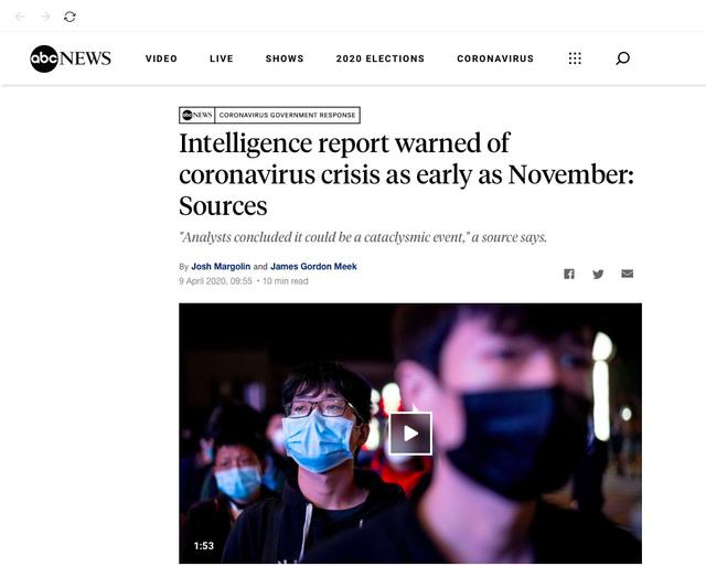 美媒：美国11月下旬就已预警新冠病毒危机 政府未能及时应对