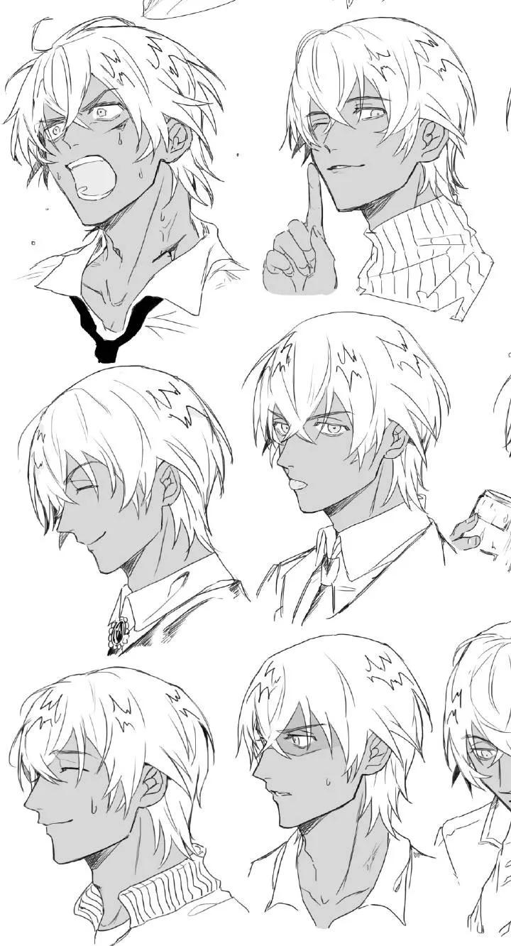 【cg原画插画教程】名侦探柯南动漫画男生多角度超帅气