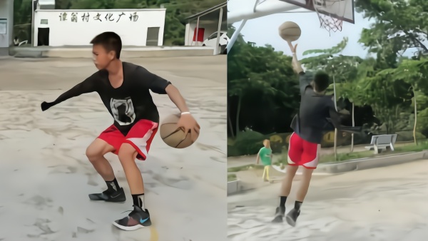 14岁独臂篮球少年两年练出“神技”，易建联点赞