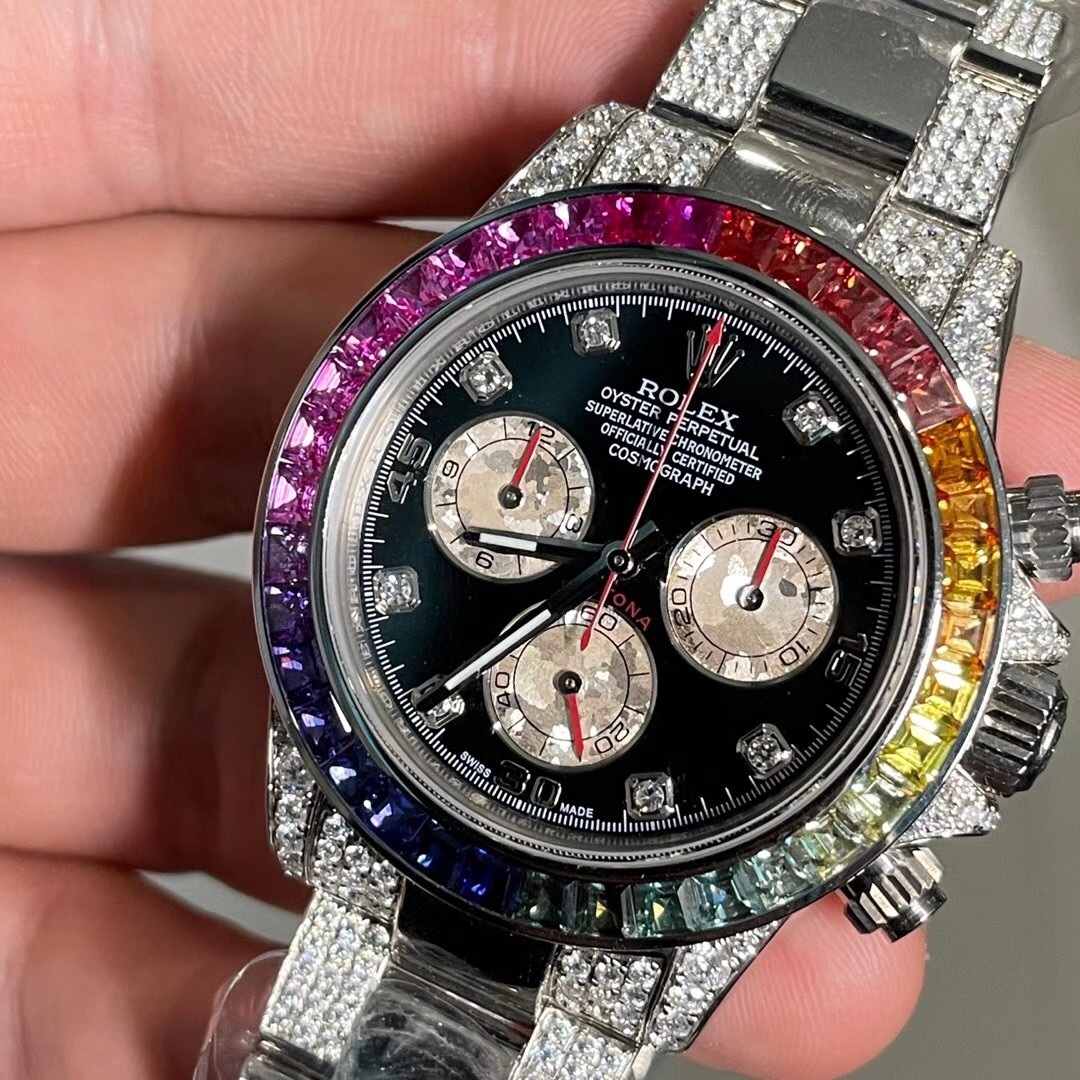 后镶钻劳力士彩虹迪通拿升级版,黄金迪,玫瑰金迪,白金迪合集