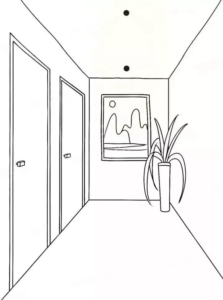 走廊布灯非常简单,一般在走廊的尽头,都会有一些装饰,这个时候就需要