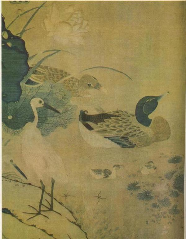 图9 南宋朱克柔《莲塘乳鸭图》