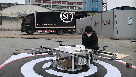 顺丰无人机武汉首航7分钟直达金银潭医院