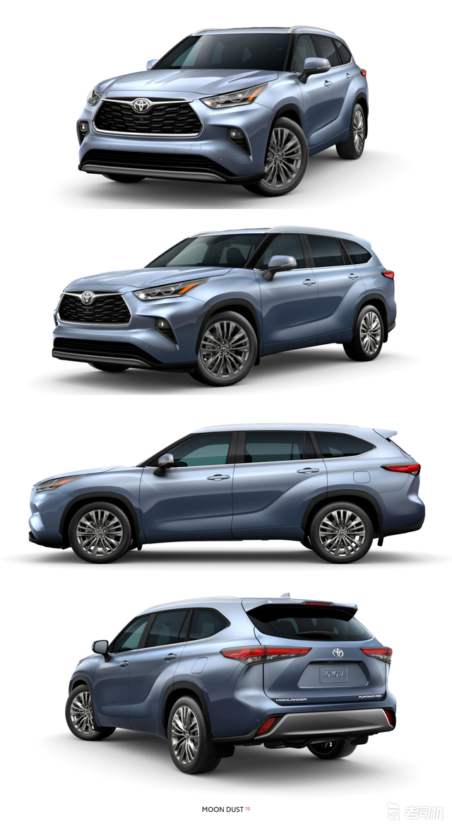 北美市场全新一代丰田汉兰达的8个颜色花了好久在官网一张张截图然后