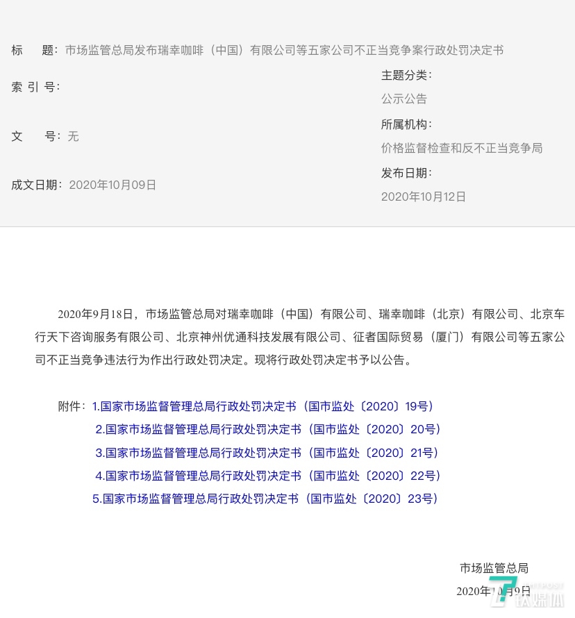 伪造银行流水，刷单1.23亿单，瑞幸等五公司被罚200万｜钛快讯