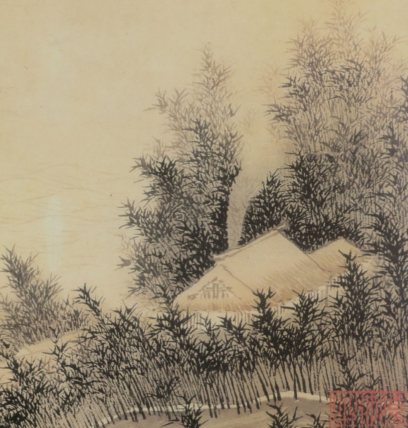 震泽烟树图 局部