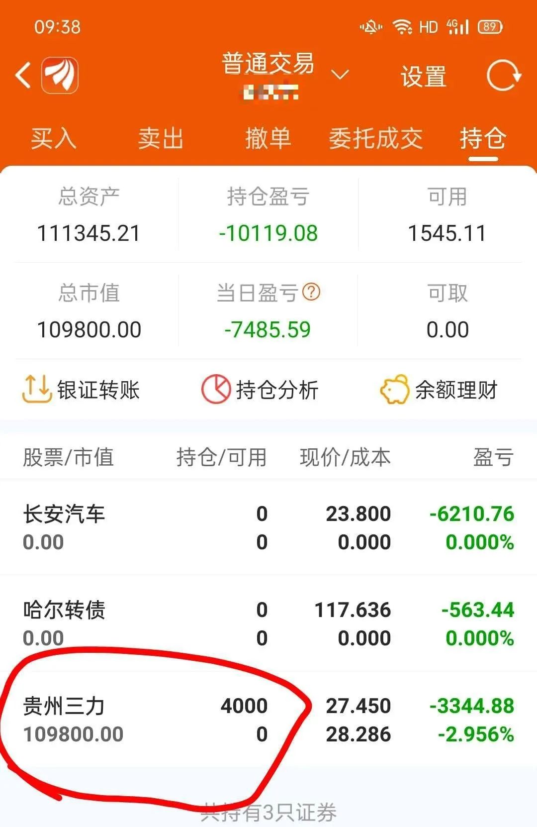 买进即亏3个点两天亏2万67被闷杀两天亏18个点