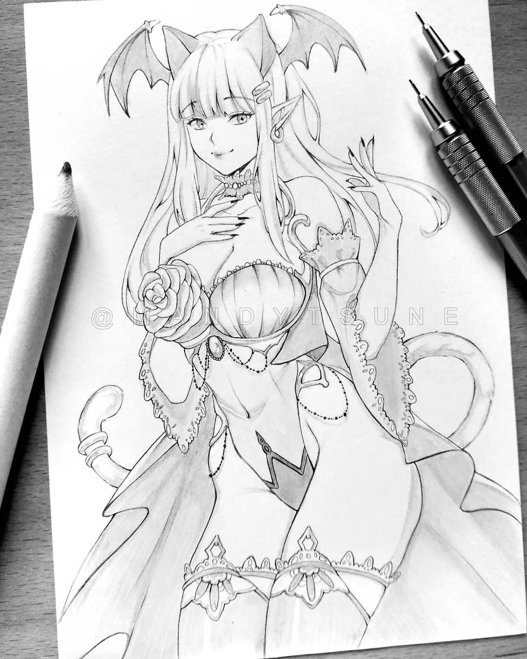 超美的动漫线稿素材练习上色素材