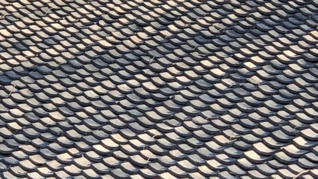 小瓦的屋顶真好看,感觉像鳞片