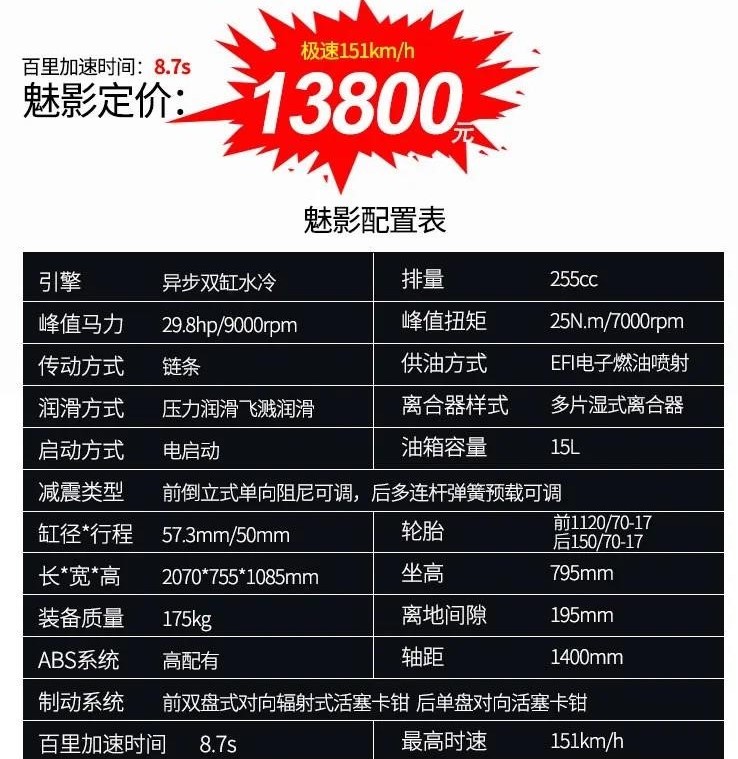 魅影255s参数图片