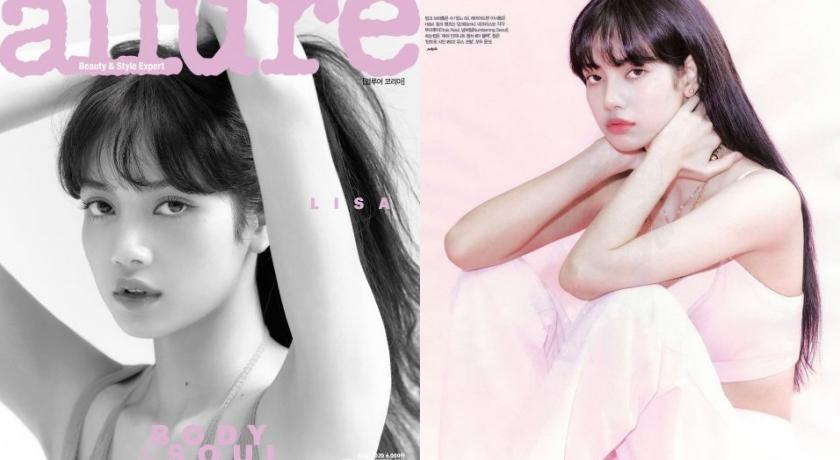 身為劉海鼻祖的 lisa,頂著一頭黑髮為韓國時尚雜誌《allure》6 月號