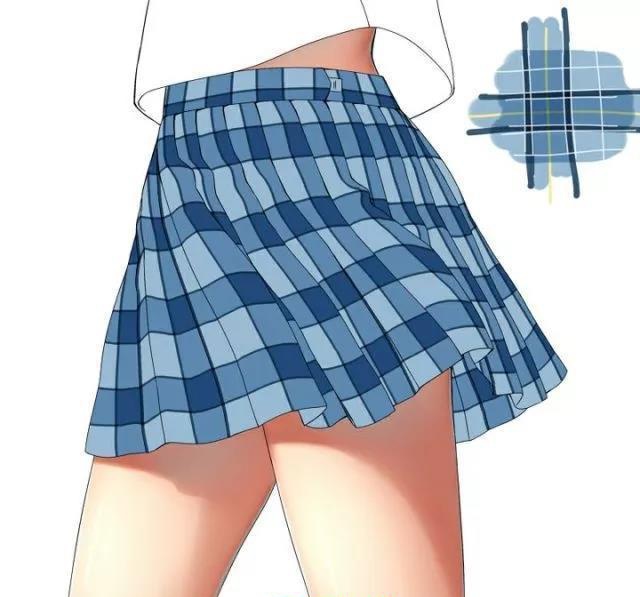 女生的裙子怎么画 格子裙的画法 凤凰网