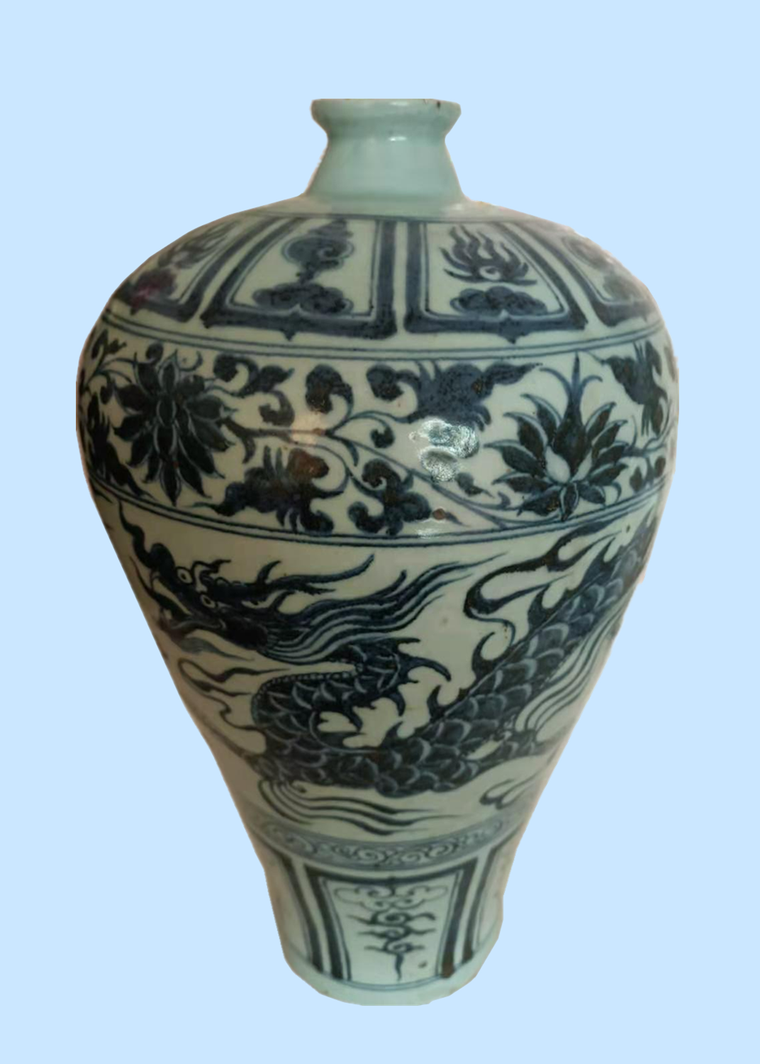 【精品推荐】元青花龙纹梅瓶赏析!