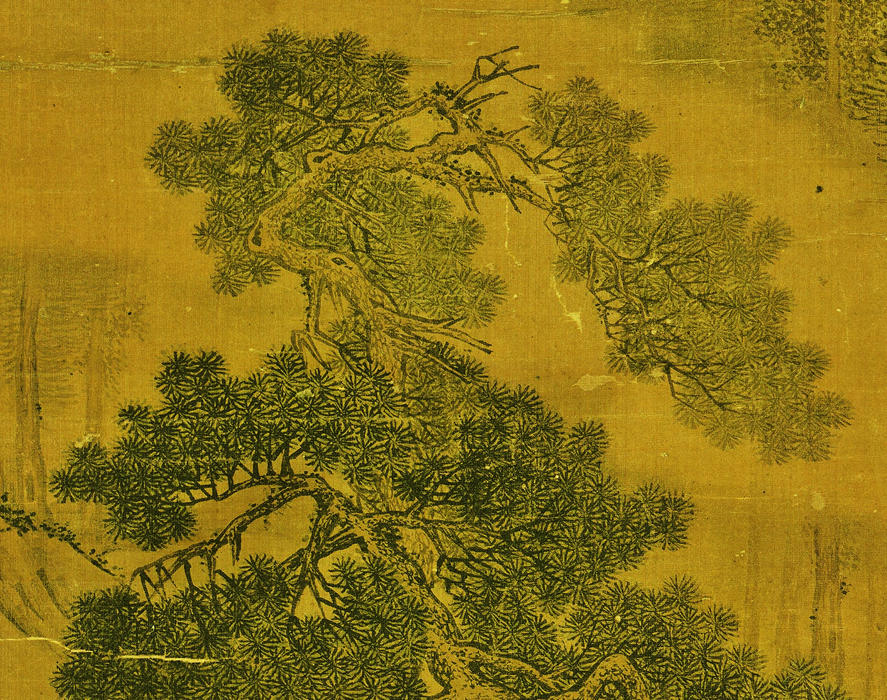 明代唐寅松林扬鞭图欣赏