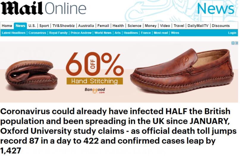 牛津大学研究：病毒自1月份就开始在英国扩散，可能一半英国人已经感染 图1