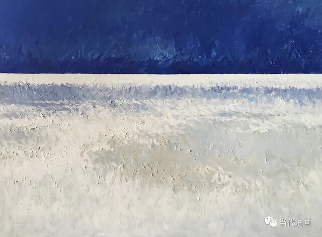 《蓝白之间&middot;一方纯粹》布面油彩 80cm&times;100cm 2018
