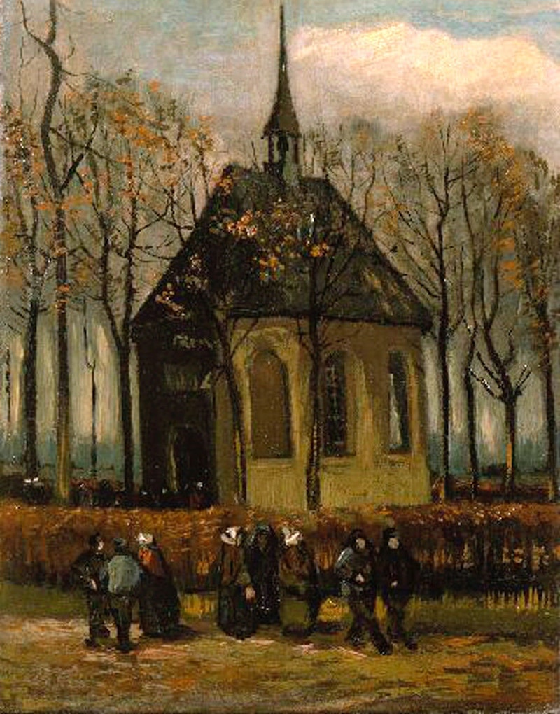 2002年失窃的梵高画作《离开尼厄嫩教堂》(Congregation Leaving the Reformed Church in Nuenen)