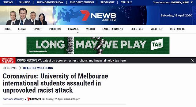两名中国留学生在澳墨尔本遭殴打，墨尔本市长谴责