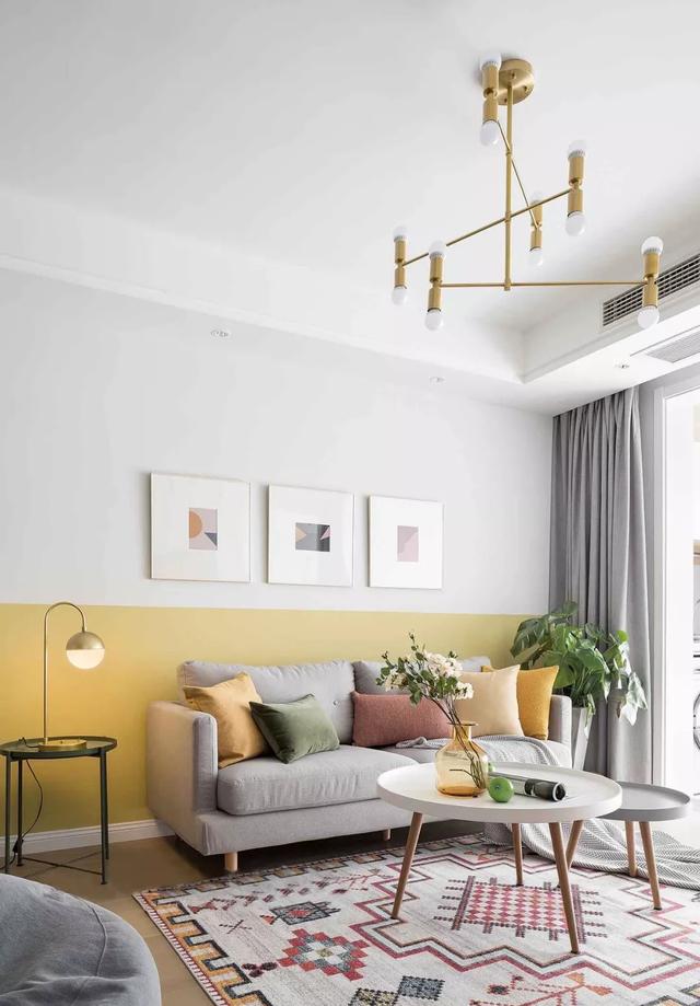 90㎡北欧风格装修清新的色彩拼接让家更有高格调