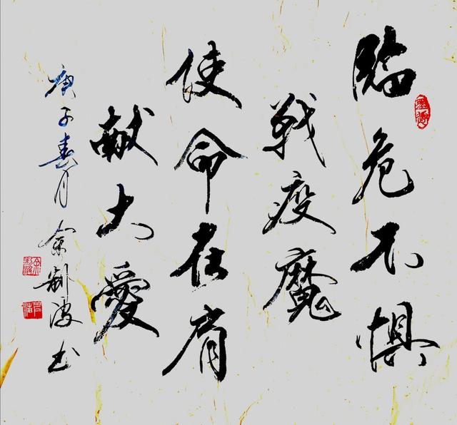 临危不惧战疫魔使命在肩献大爱著名书法家余制波向英雄致敬