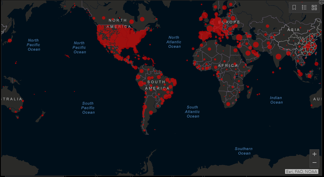 新冠感染地图全球图片