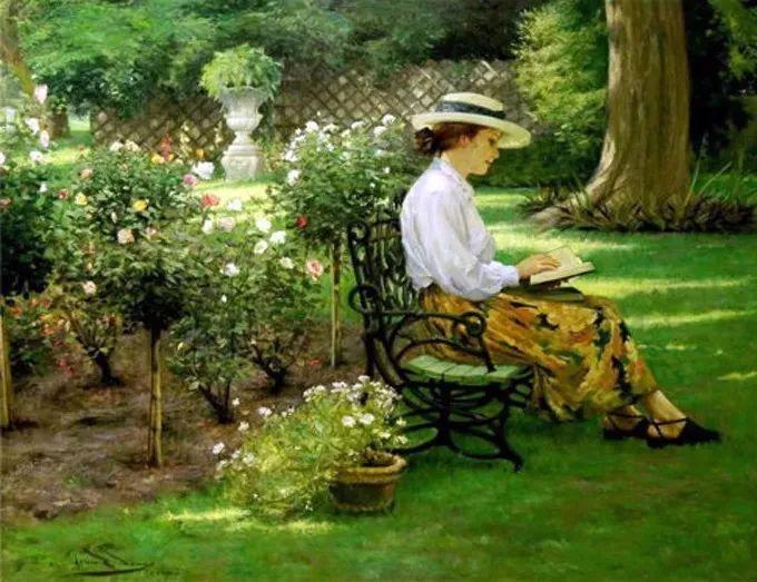 油画大师们笔下爱读书的女人