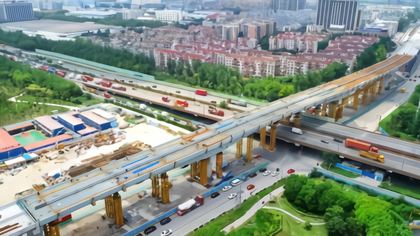 三层立体交通，沪南公路跨线桥主体将完工