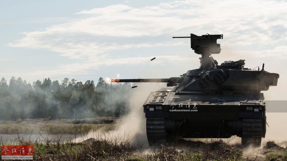 消灭2公里外坦克!瑞典cv90步战车试射"长钉"导弹