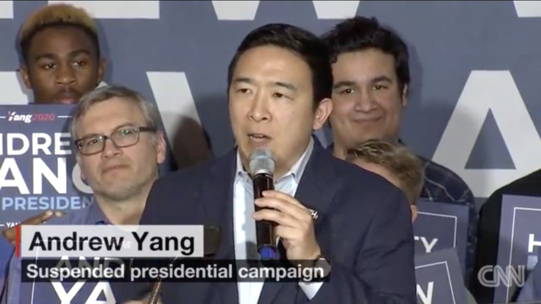 华裔参选人杨安泽退出美国大选，但这并非结束