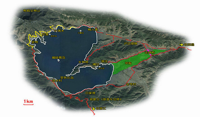 泸沽湖湖泊面积约48平方公里,环湖一周约70公里,开车游览至少需要4