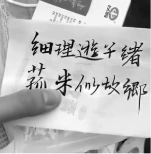 中国留学生晒健康包 毛笔手写原创诗火了