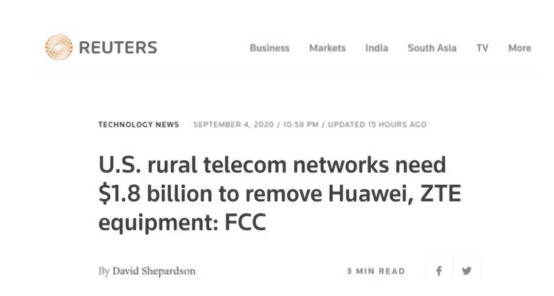 FCC:替换华为和中兴设备成本为18.37亿美元（图源来自网络）