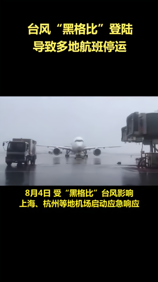 台风“黑格比”登陆致大批航班停运
