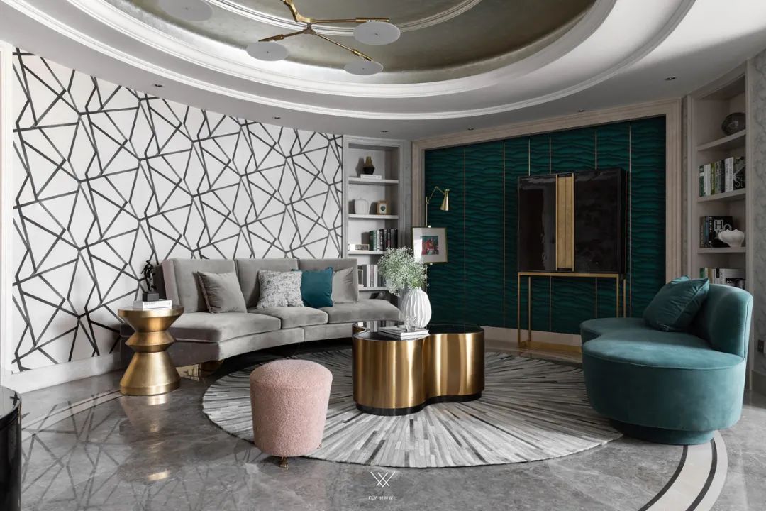 180㎡现代轻奢,圆形客厅你见过吗?华丽优雅,档次高级