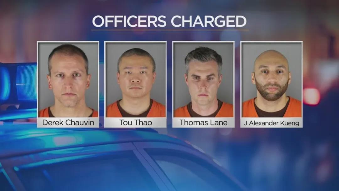 涉案的4名警察。／福克斯新闻视频截图
