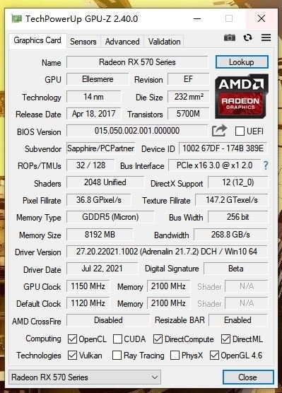 蓝宝石双芯RX 570挖矿卡曝光:能效超RX 6800