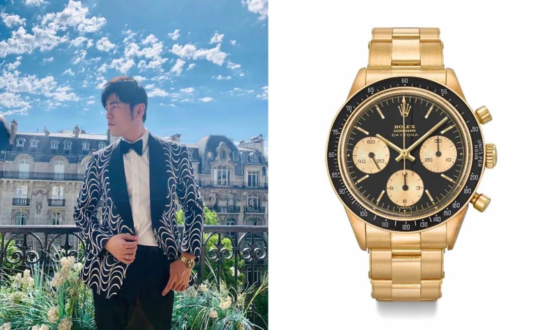 在本次苏富比的官宣照片里,周杰伦也佩戴这款迪通拿.
