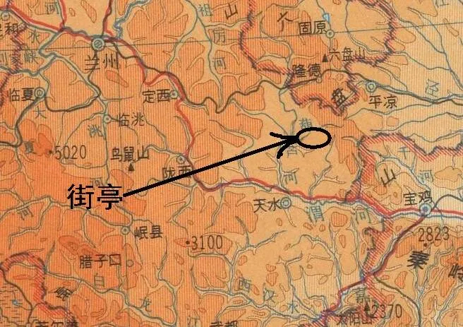 上图_ 街亭位置所在