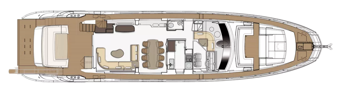 舒适性,开创性的室内设计和自定义可能性,这些特征都是在大型超级游艇