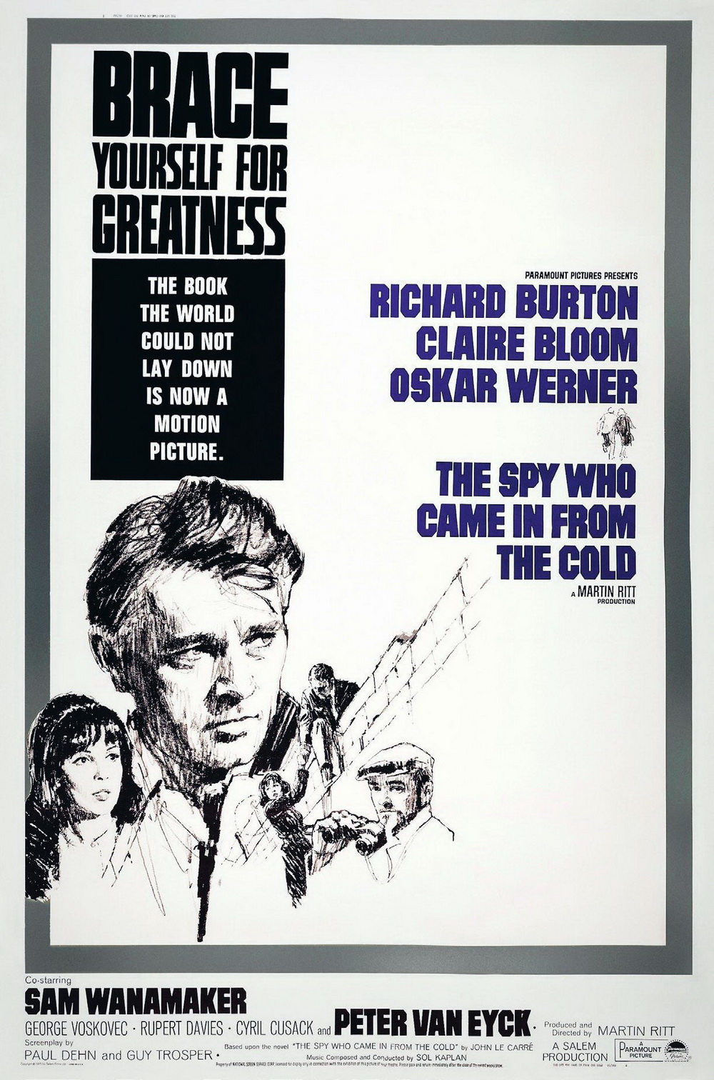 《柏林谍影》 (1965)约翰·勒卡雷的小说已经在国际上享有盛誉,所以没有必要去宣传它的类型。然而,这部电影暗示了一个远离邦德的魅力及其模仿者的世界。