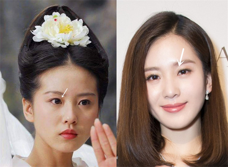 除了浓粗眉不适合刘诗诗之外,浓重的眼妆也不适合她,同样,太浓重的