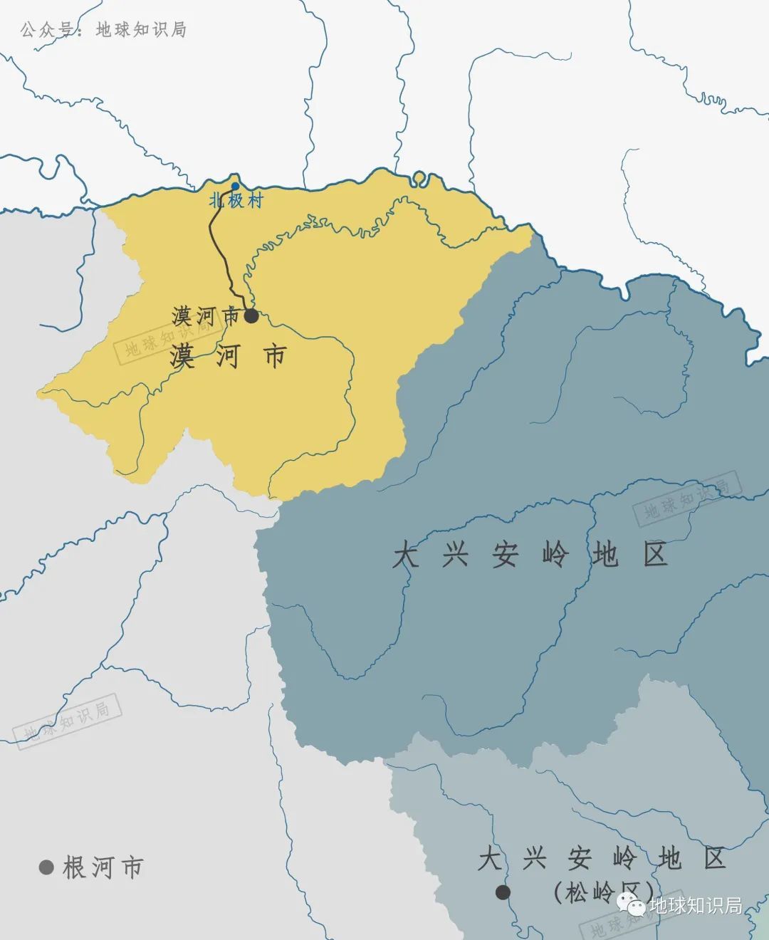漠河的地理位置图片
