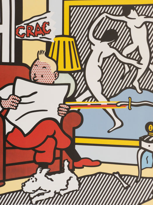 《读报的丁丁》,利希滕斯坦