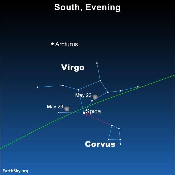 5月22日和23日,相互辉映,角宿一伴月__凤凰网