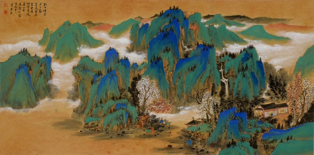 孙晓君 青绿重彩山水 136cm×68cm 2018年