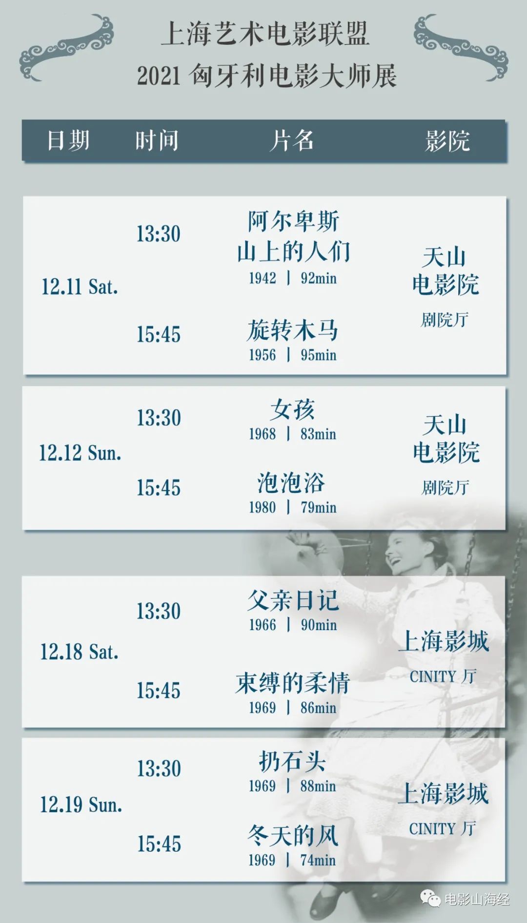 匈牙利电影大师展明日开票