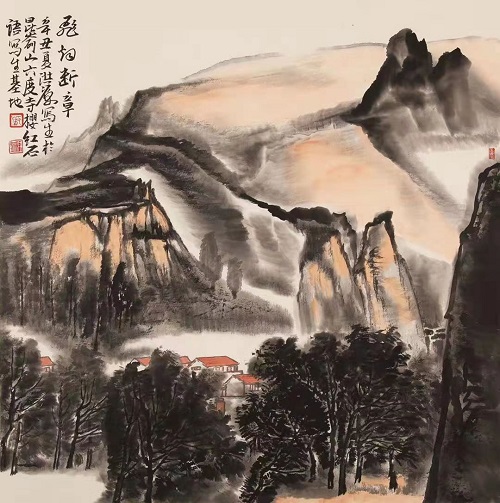 山东省中国画学会常务理事 随山顺水 张洪源 山水无意有知音 行坐荣枯