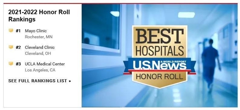 美国医院排行_申请必看!U.S.News:2021年全美Top20最佳医院排行榜!