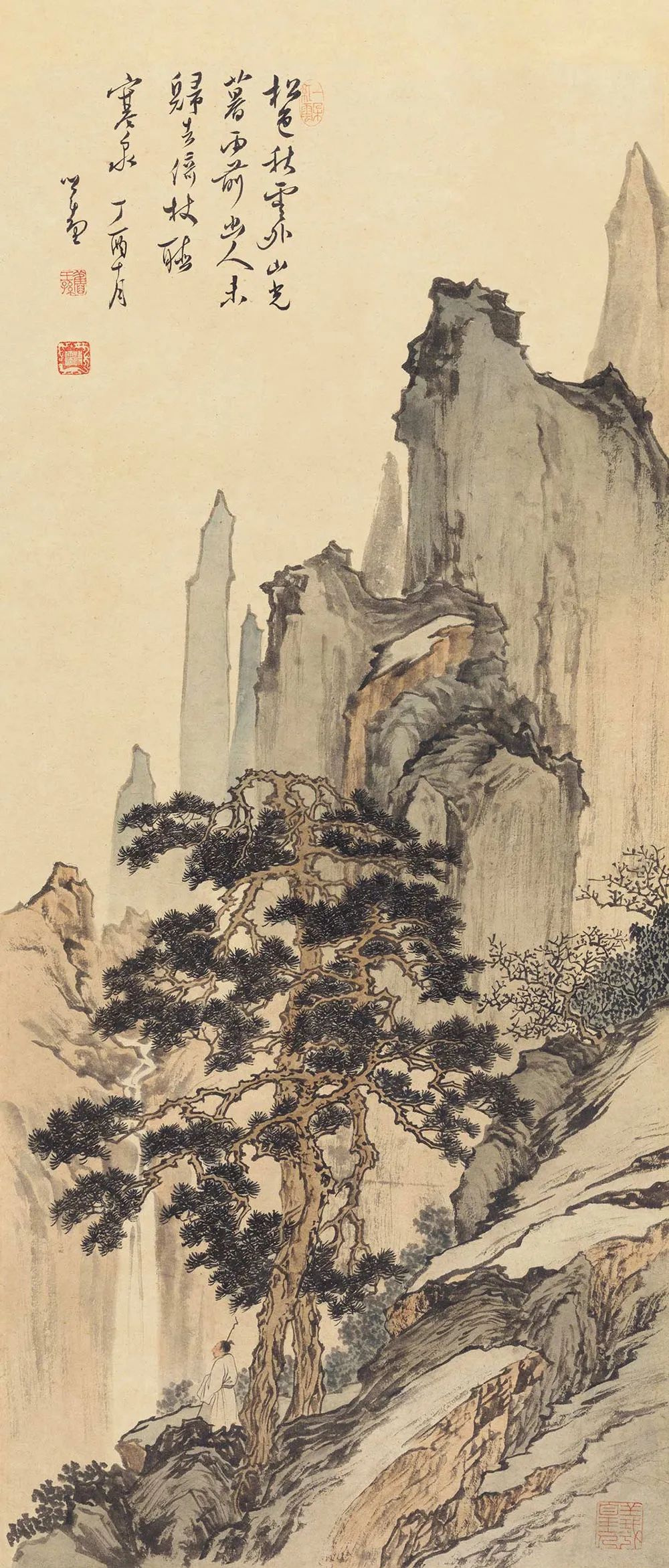 跟着国画大师去听泉:历代画家“听泉图赏析_凤凰网