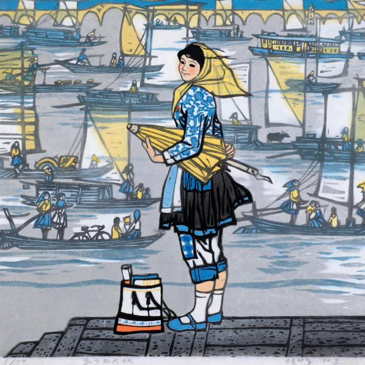 毕业留校任教后,杨明义又先后在刺绣工艺,水印版画等领域,创作出了